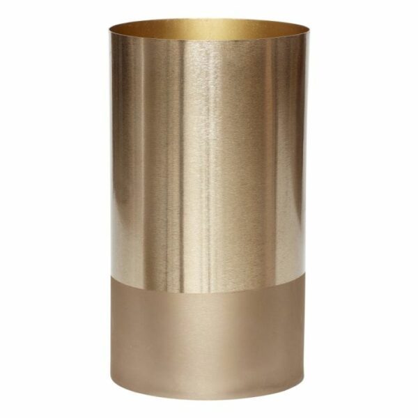 Vase en métal doré mat et brillant