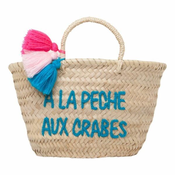 Panier Pompons brodé A la pêche aux crabes