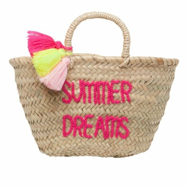 Panier Pompons brodé Summer Dreams