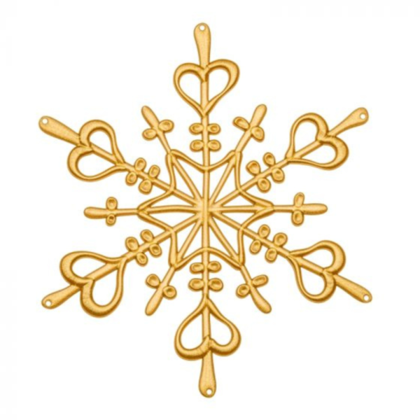 Lot de 4 Flocons dorés