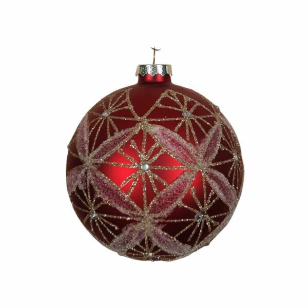 Boule rouge en verre 10 cm