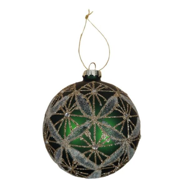 Boule verte en verre 10 cm