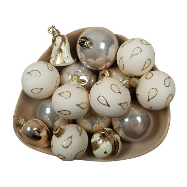 Lot de 15 boules crème