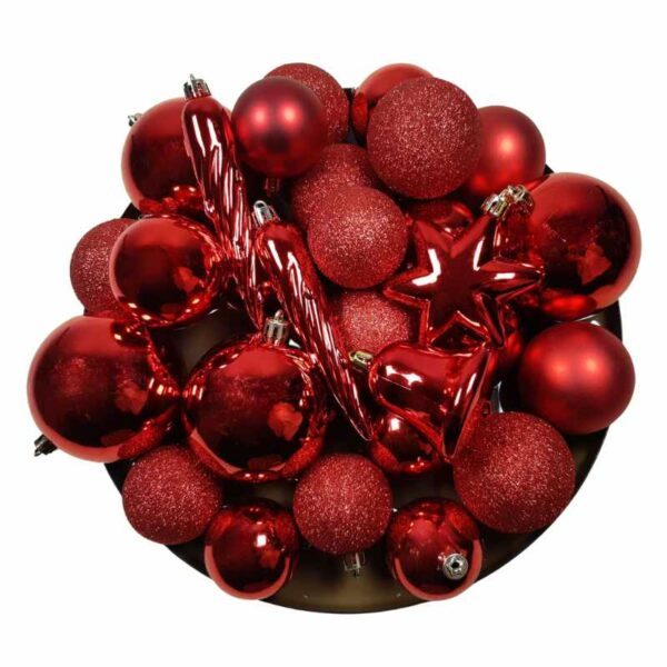 Set de 28 boules rouges