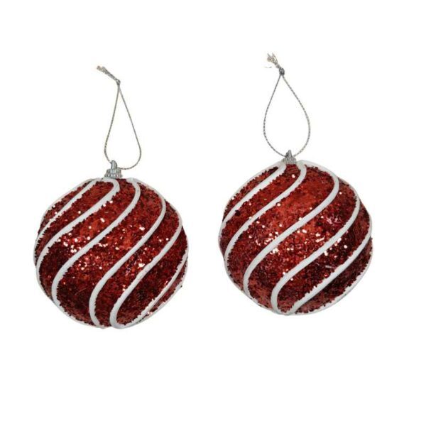 Set de 2 boules rouge et blanc