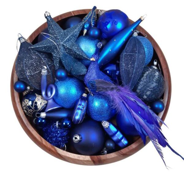 Set de 65 décorations bleues