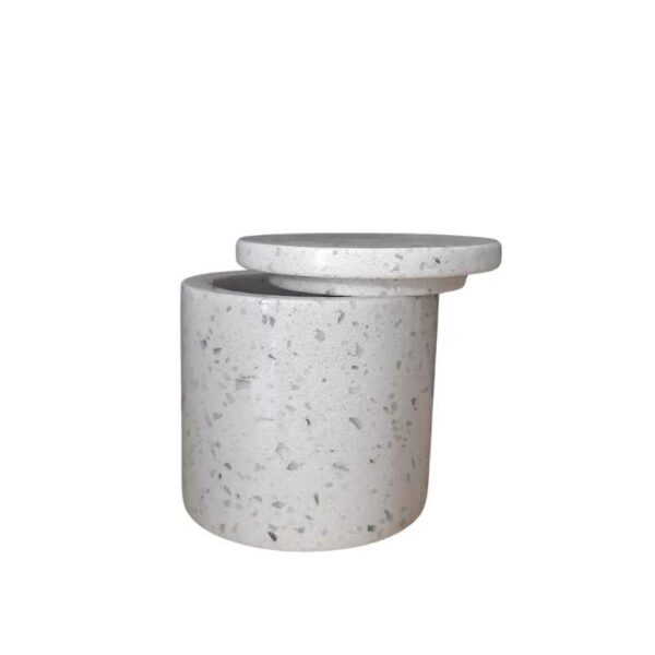 Boîte en marbre et terrazzo blanc