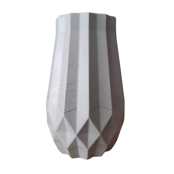 Vase multi facettes - gris