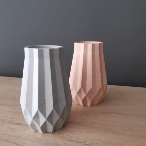 Vase multi facettes - gris – Image 2