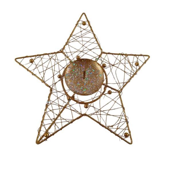 Bougeoir doré en étoile